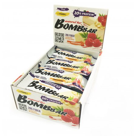 BOMBBAR протеиновый батончик 60 гр (малиновый чизкейк)