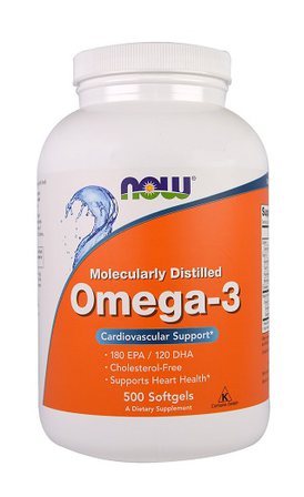NOW Foods Omega 3 (500 гелевых капсул) омега 3 жирные кислоты