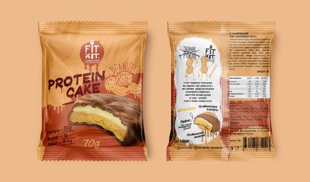 Fit Kit Protein Cake Протеиновое печенье с суфле (70 гр) арахисовая паста