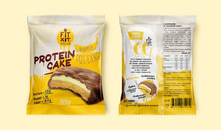 Fit Kit Protein Cake Протеиновое печенье с суфле (70 гр) банановый пуддинг
