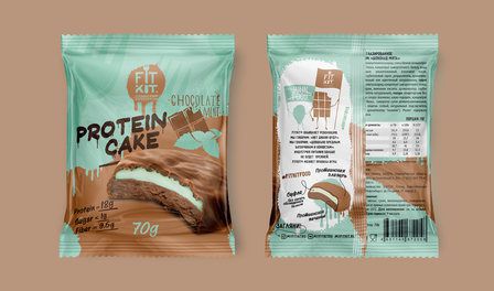 Fit Kit Protein Cake Протеиновое печенье с суфле (70 гр) шоколад - мята