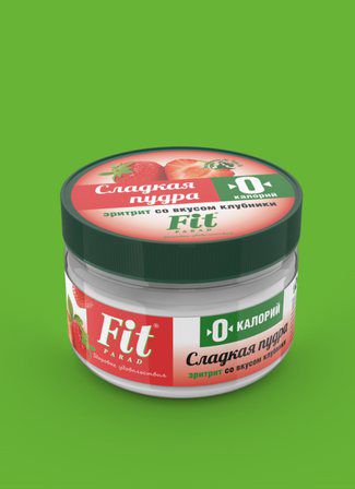 FitParad Сладкая пудра на эритрите со вкусом клубники