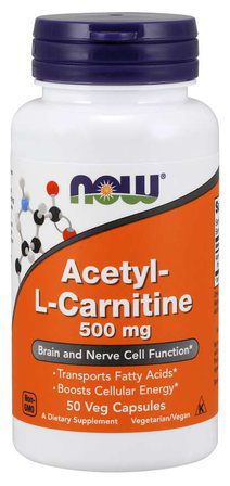 NOW Foods Acetyl L - Carnitine 500 mg (50 вег. капсул) аминокислота Л - Карнитин