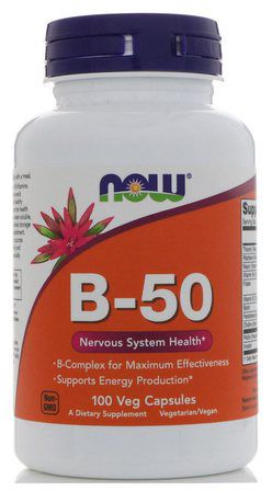 NOW Foods B - 50 (100 капсул) витамин В 50 (группа В)