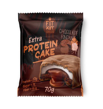 Fit Kit Protein Cake EXTRA с жидкой начинкой (50 гр) шоколадный фондан