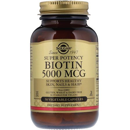 Solgar Biotin 5000 mcg (50 вег. капс.) витамин для волос B7