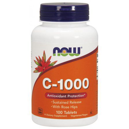 NOW Foods Vitamin C 1000 mg + Sustained Release + Rose Hips (100 таблеток) витамин С и шиповник