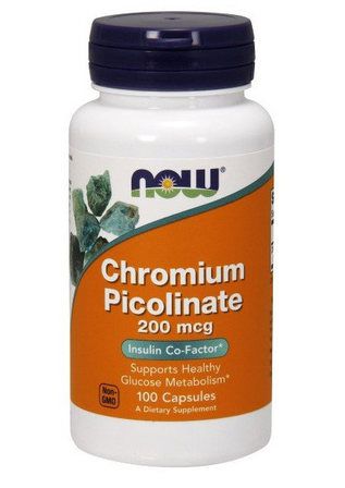 NOW Foods CHROMIUM PICOLINATE 200 mcg (100 вег. капсул) пиколинат хрома