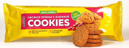 Snaq Fabriq Печенье овсяное (180 г) С клюквой 