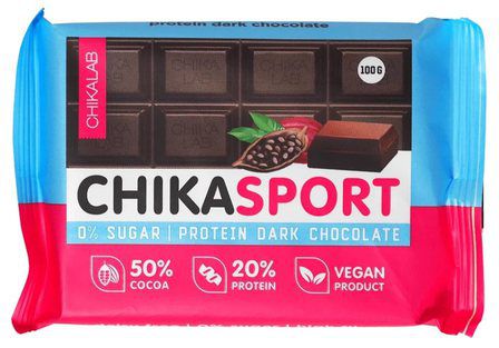 CHIKALAB ChikaSport Шоколад темный протеиновый (100 г) без сахара