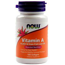 NOW Vitamin A 10 000 IU (100 гел. капс.)