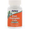 NOW Foods Iron Complex Glycinate (100 вег. капсул) биодоступное железо и витамины В и С