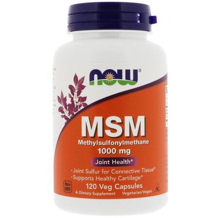 NOW Foods MSM 1000 мг (120 веганских капсул) метилсульфонилметан