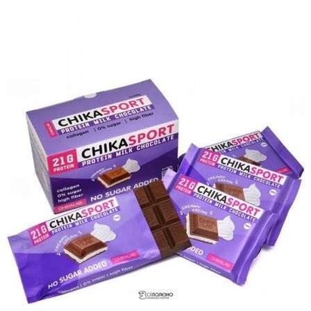 CHIKALAB ChikaSport Шоколад молочный протеиновый со сливочной начинкой (100 г) без сахара