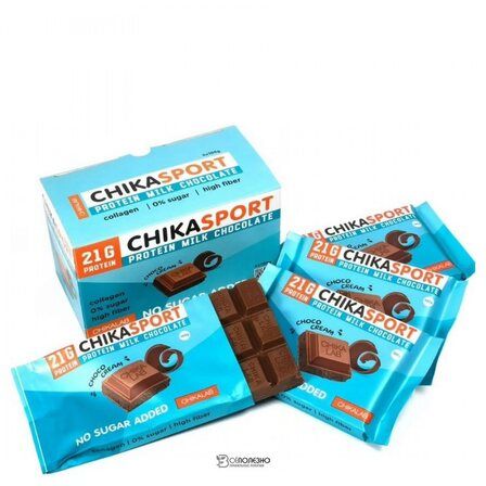 CHIKALAB ChikaSport Шоколад молочный протеиновый с шоколадной начинкой (100 г) без сахара