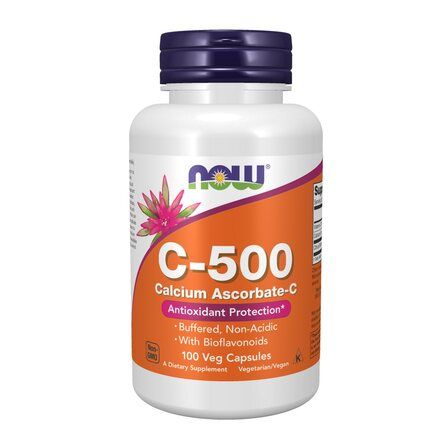 NOW Foods Vitamin C 500 Ascorbate (100 веганских капсул) аскорбат кальция