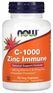 NOW Foods Vitamin C 1000  + Zinc Immune (90 веганских капсул) витамин С и цинк