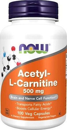 NOW Foods Acetyl L - Carnitine 500 mg (100 капсул) аминокислота Л - Карнитин