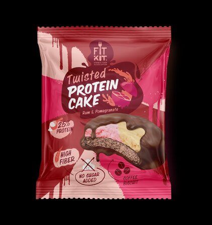 Fit Kit Protein Twisted Cake Протеиновое печенье с суфле (70 гр) ром-гранат