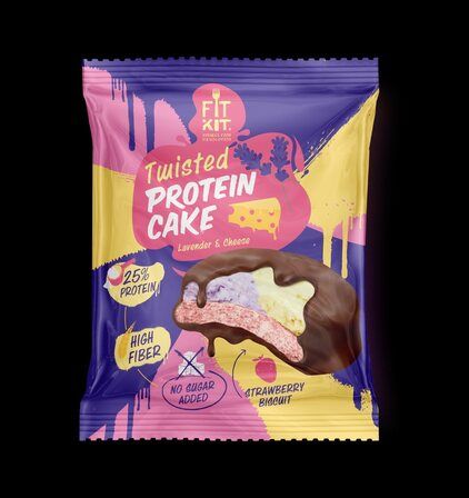 Fit Kit Protein Twisted Cake Протеиновое печенье с суфле (50 гр) лаванда-сыр