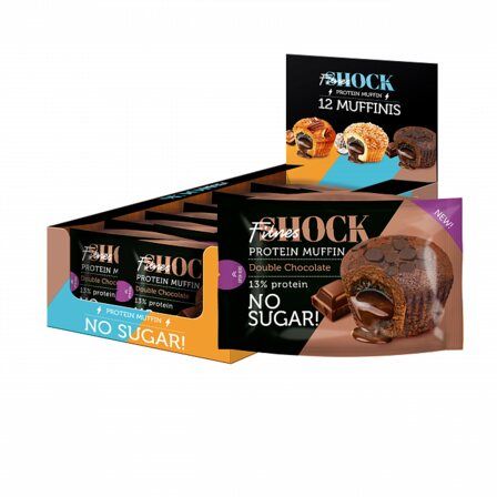 FitnesShock Маффин с начинкой 50 г (Двойной шоколад)