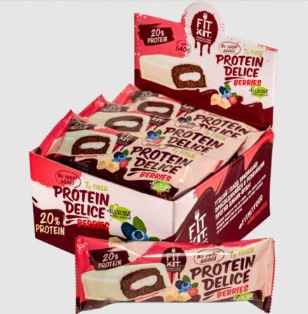 Fit Kit Protein Delice Протеиновый бисквит в глазури с кремом (60 г) Лесные ягоды