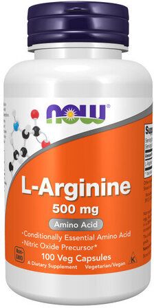 NOW Foods L - Arginine 500 mg (100 веганских капсул) аминокислота Л - Аргинин
