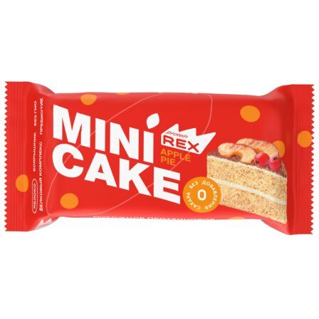ProteinRex Mini Cake протеиновый (40 г) вкус  - яблоко, без сахара