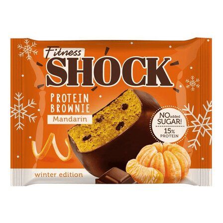 FitnesShock Protein Brownie Брауни протеиновый (50 г) вкус - мандарин
