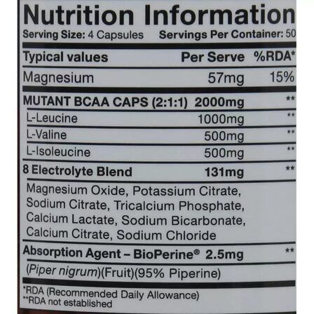 Mutant BCAA CAPS (200 капс)