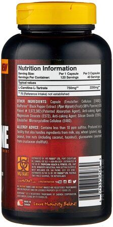 Mutant L-Carnitine 850 мг (90 капс.)