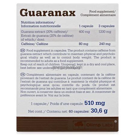 Olimp Guaranax (60 капс) экстракт гуараны в капсулах