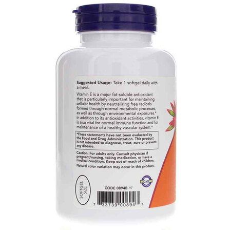 NOW Foods E - 400 Mixed Tocopherols (100 гел. капсул) витамин Е