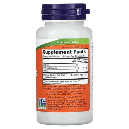 NOW Foods Chlorella 1000 мг (120 таблеток) органическая хлорелла