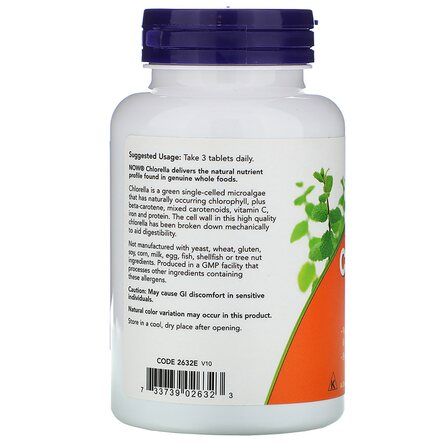 NOW Foods Chlorella 1000 мг (120 таблеток) органическая хлорелла