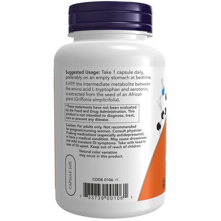 NOW Foods 5 - HTP 100 mg (60 вег. капсул) 5 - гидрокситриптофан