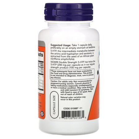 NOW Foods 5 - HTP 200 mg (60 вег. капсул) 5 - гидрокситриптофан