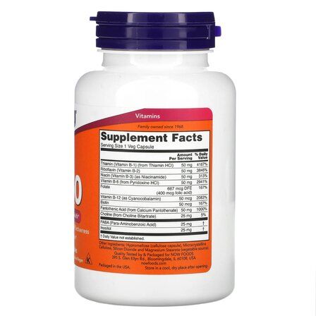 NOW Foods B - 50 (100 капсул) витамин В 50 (группа В)
