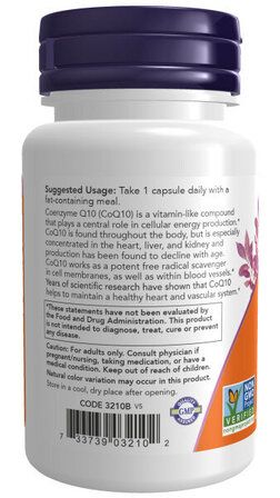 NOW Foods CoQ10 60 mg + Omega-3 (60 вег. капсул) антиоксидант Коензим Ку 10 с Омега 3