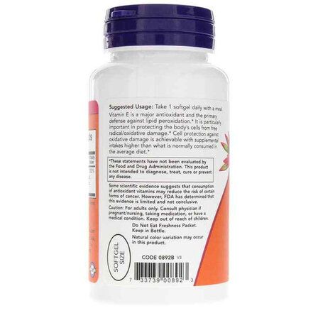 NOW Foods E - 400 Mixed Tocopherols (50 гел. капсул) витамин Е