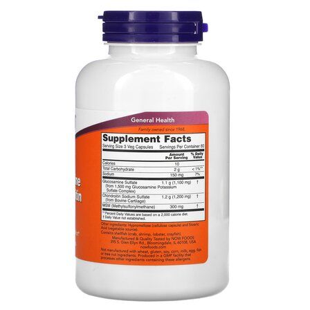NOW Foods Glucosamine Chondroitin MSM (90 капс.) комплекс для суставов и связок