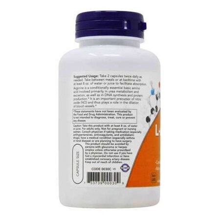 NOW Foods L - Arginine 500 mg (100 веганских капсул) аминокислота Л - Аргинин