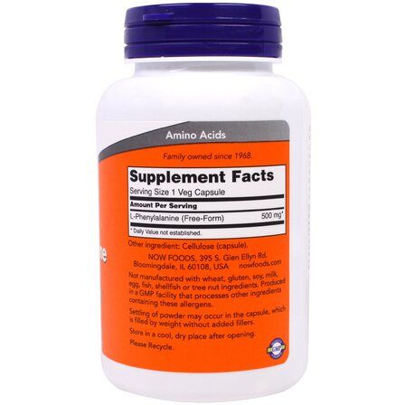 NOW Foods L - Phenylalanine (120 капсул) аминокислота Л - фенилаланин