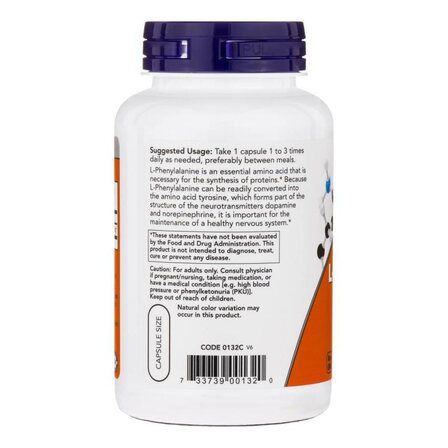 NOW Foods L - Phenylalanine (120 капсул) аминокислота Л - фенилаланин