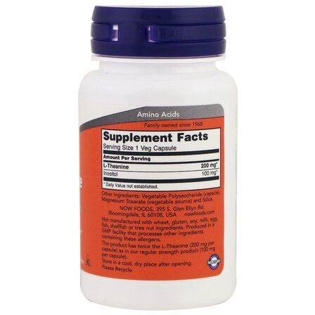 NOW Foods L - Theanine 100 mg (90 вег. капсул) аминокислота Л - теанин