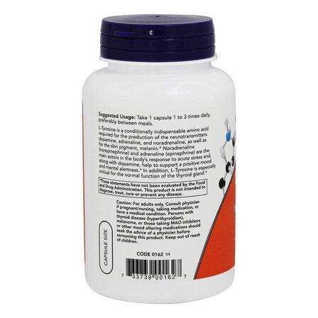 NOW Foods L - Tyrosine 500 mg (120 капсул) аминокислота Л - тирозин