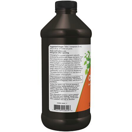 NOW Foods Liquid Chlorophyll and Mint 16 oz (473 мл) жидкий хлорофил