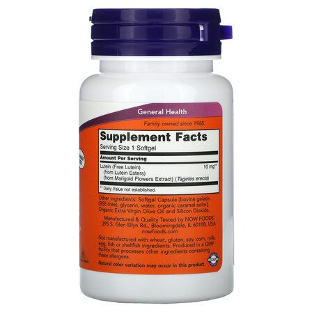 NOW Foods Lutein 10mg (from esters) (60 капс)