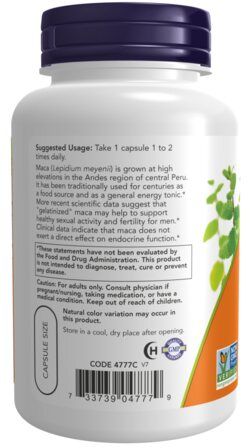 NOW Foods Maca 750 мг (30 веганских капсул) экстракт маки