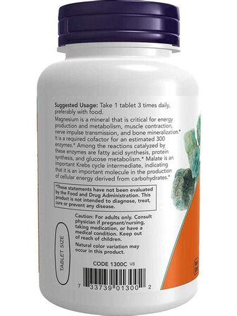 NOW Foods Magnesium Malate 1000 мг (180 таб) магний малат